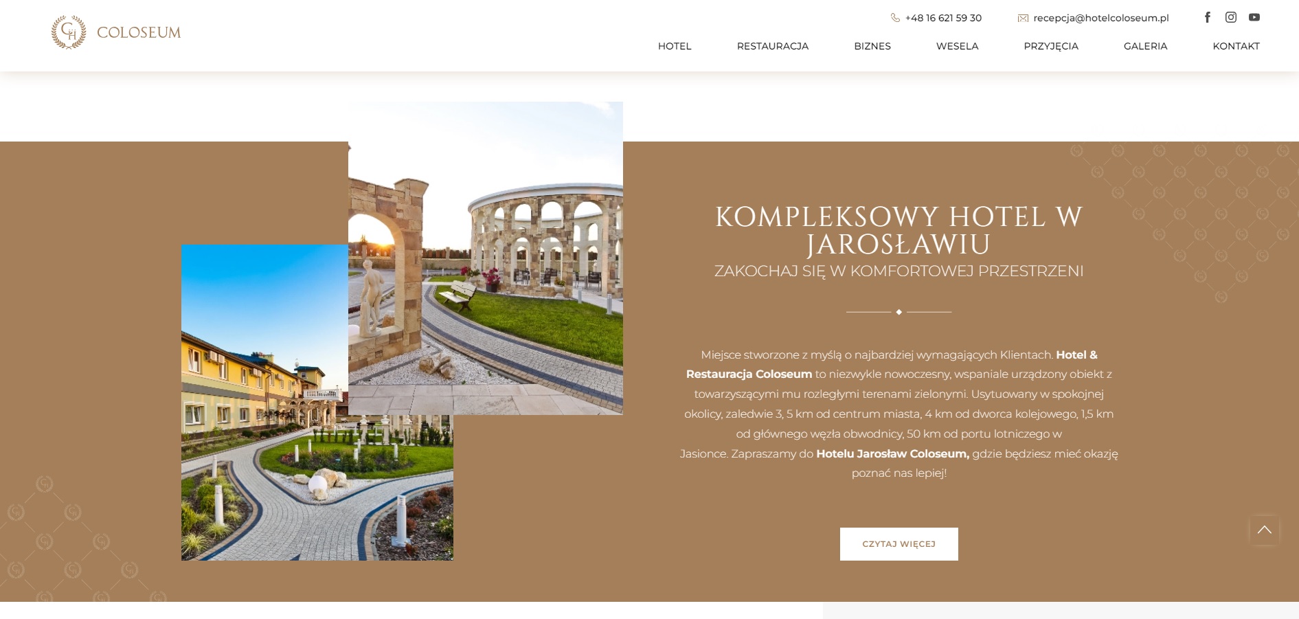 Strona www Hotel COLOSEUM Catering Jarosław